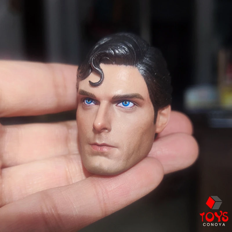 Escala 1/6 super herói henry cavill cabeça esculpida pvc escultura modelo caber 12 ''soldado masculino figura de ação corpo bonecas