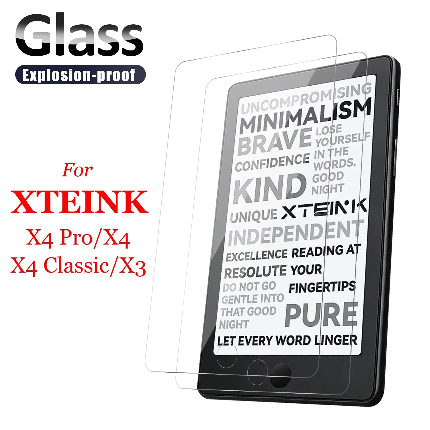 9H Explosion-proof Tempered Glass Screen Protector For XTEINK X4 Pro X4 X4 Classic X3 E-Reader Clear Anti-Fingerprint Front Film