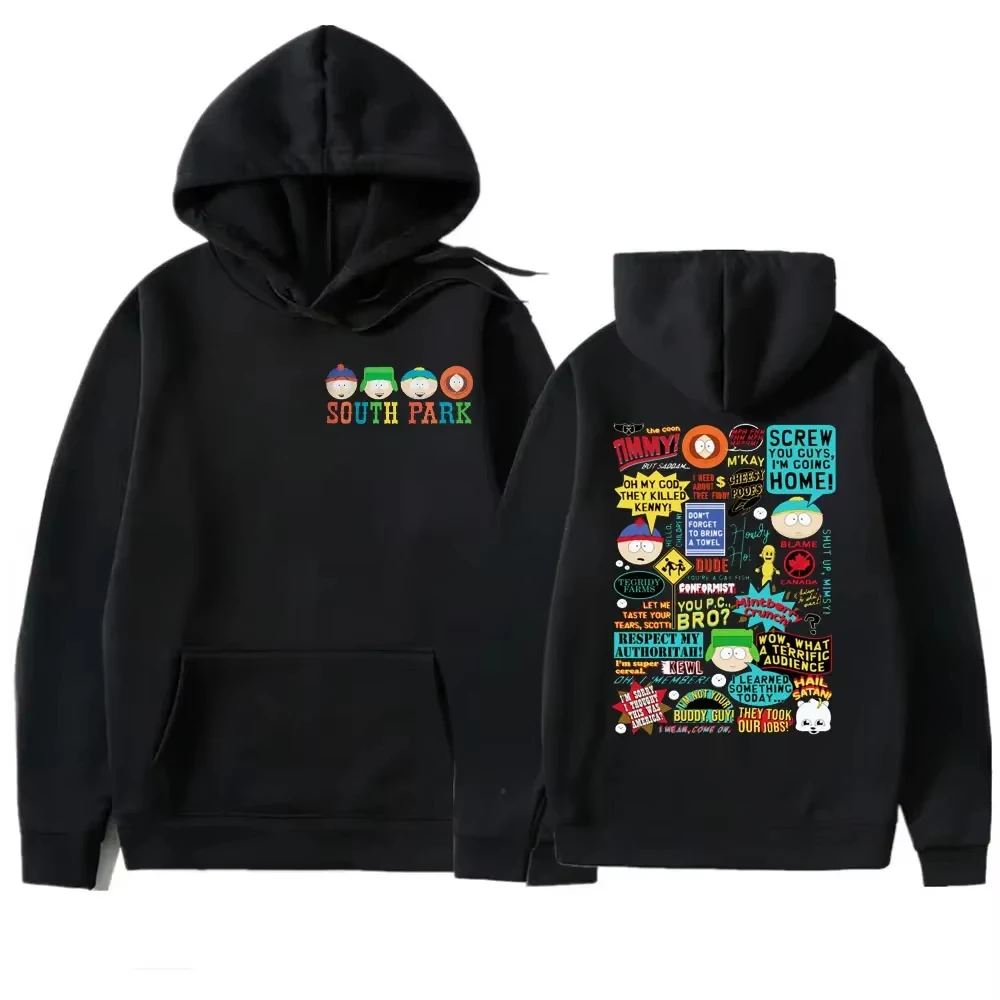 

New High Quality Anime South Park Print Hoodie Autumn and Winter Men's Hooded Sweatshirt Fashion Thermal Jumper Hoodie