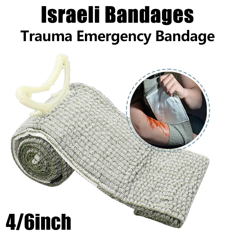 

4/6Inch Israeli Trauma Emergency Bandage Elastic Compression Bandage Outdoor Emergency Wound Dressing Vacuum Packaging