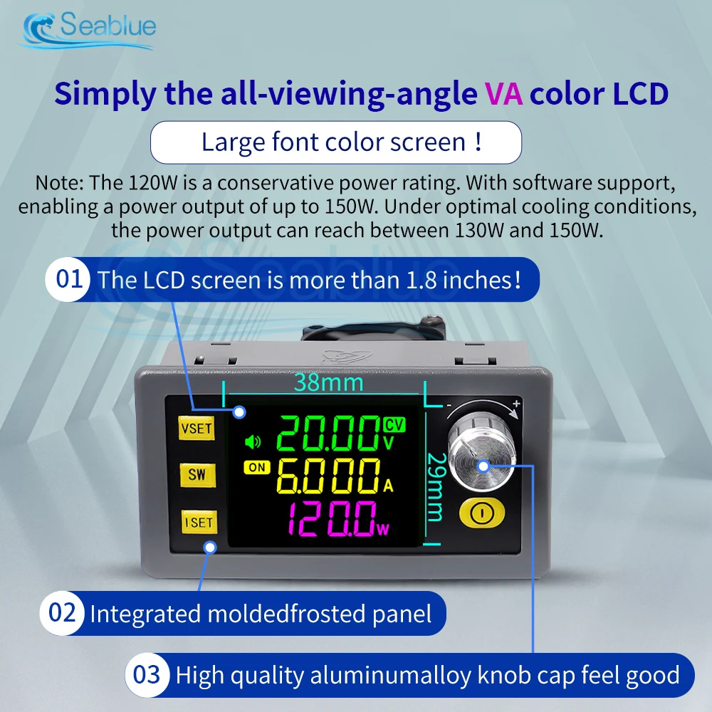 SK120 36V 6A 120W Buck Converter CC CV Step-Down Module LCD Adjustable Regulated Stabilized Voltage Power Supply