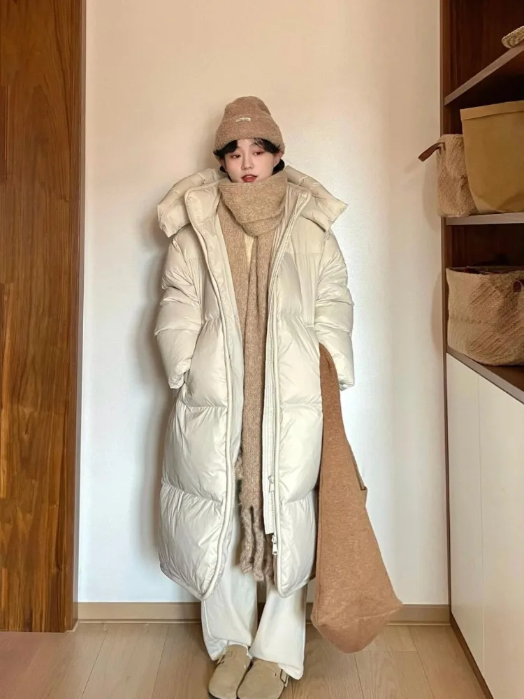 2025, nieuwe losse dikke katoenen gewatteerde damesjas, warme jas met lange capuchon, casual winterbovenkleding