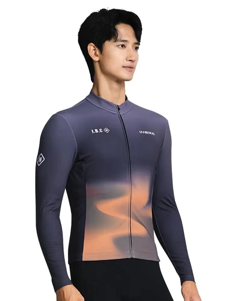 AliExpress INBIKE Winter Men's Thermal Long Sleeve Fleece Cycling Jersey MTB Bike Jacket 3 Rear Pockets Bicycle Top Cycling Clothing