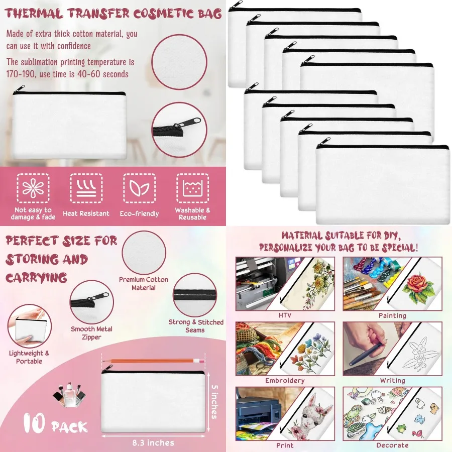 

Пустая холщовая сумка Legigo, косметичка на молнии, оптом - универсальная холщовая сумка-карандаш с прочной косметичкой на молнии Trave