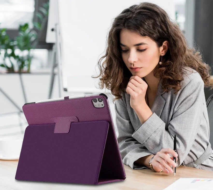 Flip Case For iPad Air 13 2024 M2 Smart Cover iPad Pro 13 M4 Pro 12.9 2015/2017/2018/2020/2022 PU Leather Protective Funda Shell