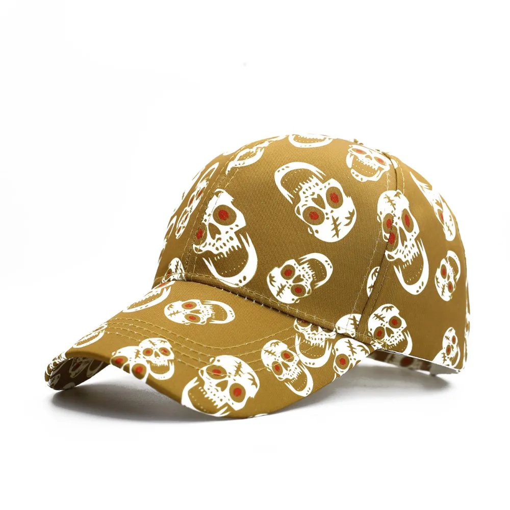 قبعات بيسبول قابلة للتعديل ، هيب هوب ، شخصية ، طباعة جمجمة ، ضد أشعة الشمس ، قبعات غير رسمية ، جودة عالية