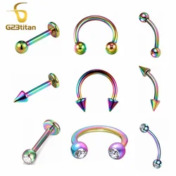 6-12mm Colorful Labret Stud Bananabell Horseshoe Ring Lip Nose Septum Ear Cartilage Tragus Helix Piercing Titanium Body Jewelry