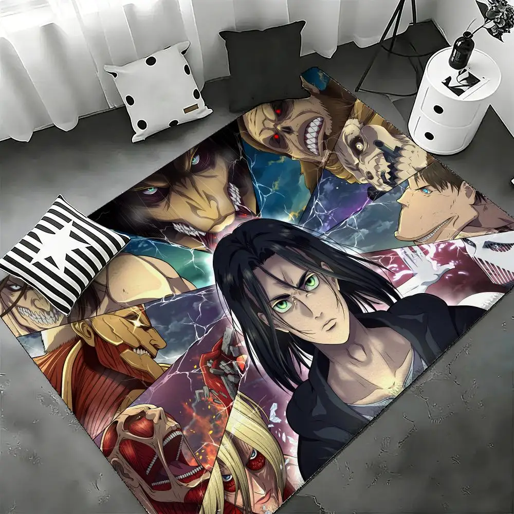 Anime Hot A-Attack on Titan Floor Mat Bedroom Living Room Flannel Door Mat Non-Slip Home Decor