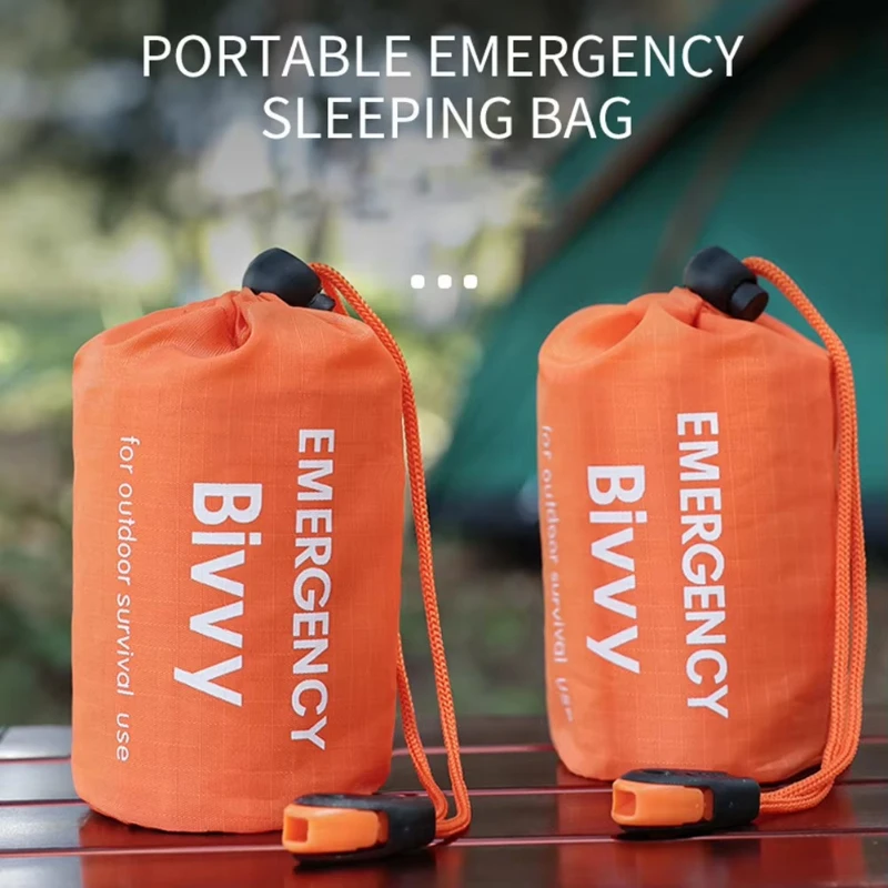 Saco de dormir portátil à prova d'água para emergências, equipamento de acampamento ao ar livre, saco térmico, kit de primeiros socorros e resgate, 1 peça