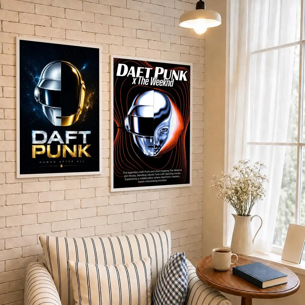 Band D-Daft Punk Poster PP Self-Adhesive Waterproof Wall Decor for Bedroom,Living Room,Dorm,Bar Aesthetic Decor Gift