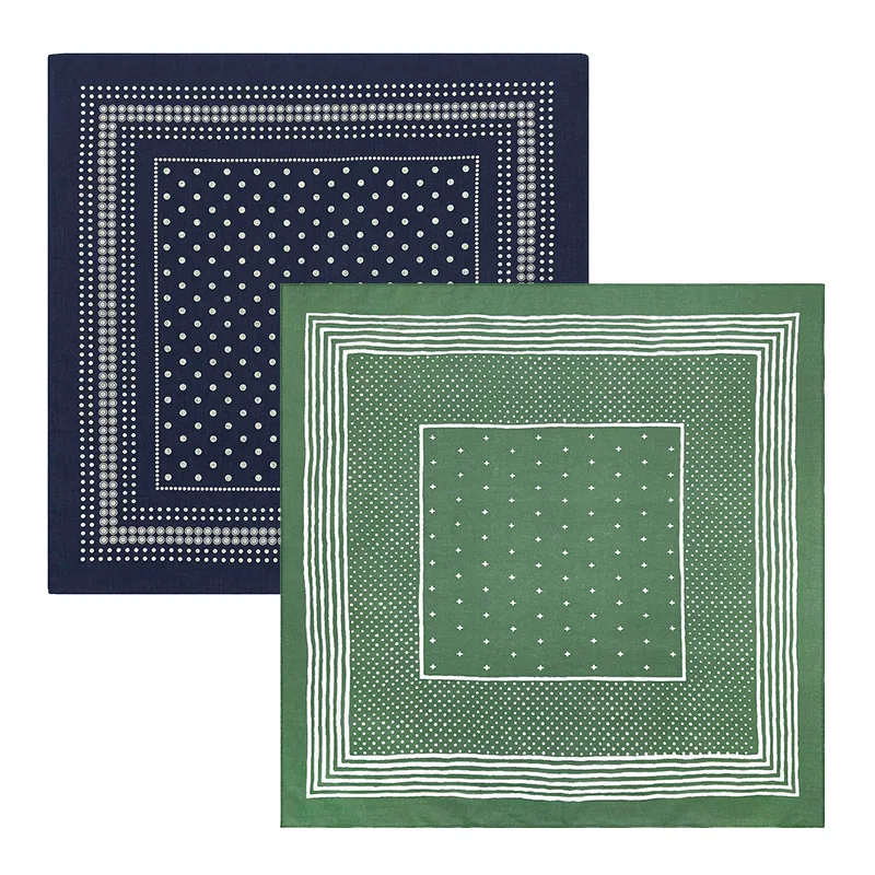 Green Dark Navy New Dots Bandanna Cotton Women/Girl Headband Men Pocket Square Scarf Headwear Headscarves Hair Bands