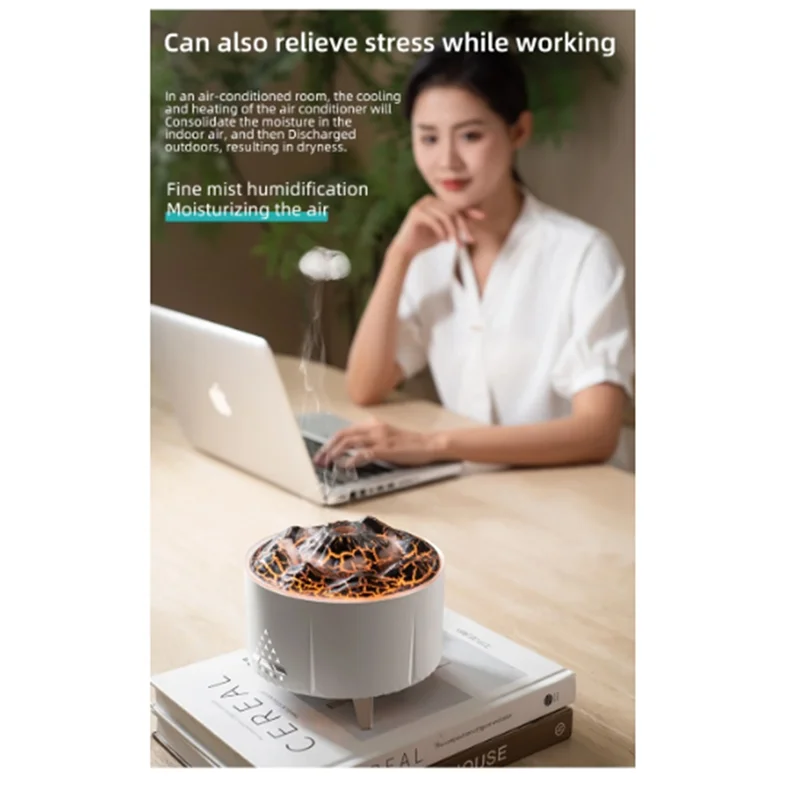 A97G для увлажнителя вулкана, диффузор пламени, огненные ароматические масла для дома, мини-увлажнитель воздуха для курения медузы, туманное кольцо (A), вилка европейского стандарта Dura