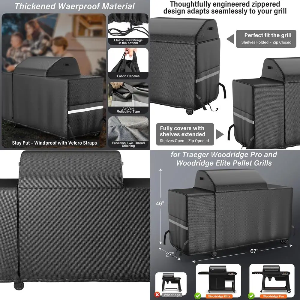 

Traeger Woodridge Pro & Elite Weatherproof Grill Cover - BAC776 Compatible Full-Length Protection
