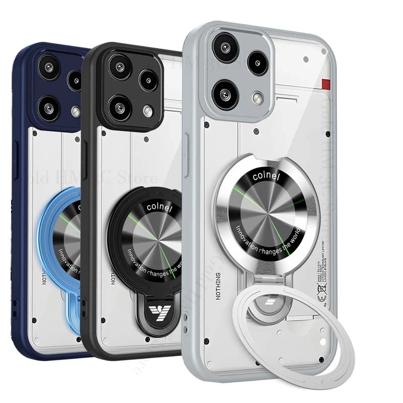 

For Nothing Phone 3A Lite Matte Transparent Phone Shockproof Case For Nothing CMF Phone 2 Pro 5G Lens Ring Bracket Acrylic Cover