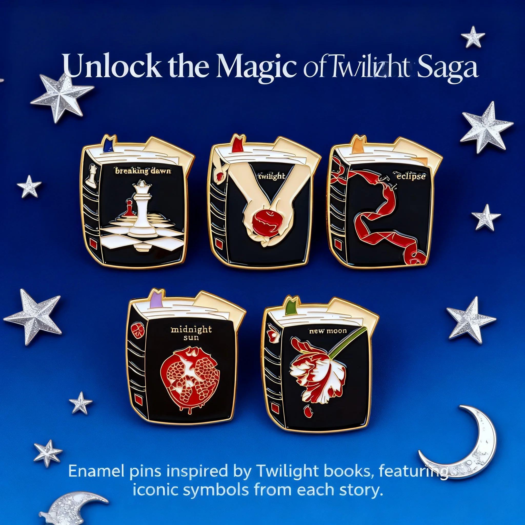 

Twilight Movie TV Series Brooch Pin Clothing Bag Accessory Alloy Badge Hot Selling Wholesale