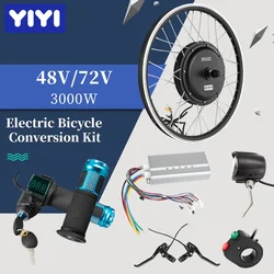 MXUS 72V 3000W Rear Wheel Hub Motor Ebike Motor Kit Electric Bike Conversion Kit 20in 26in