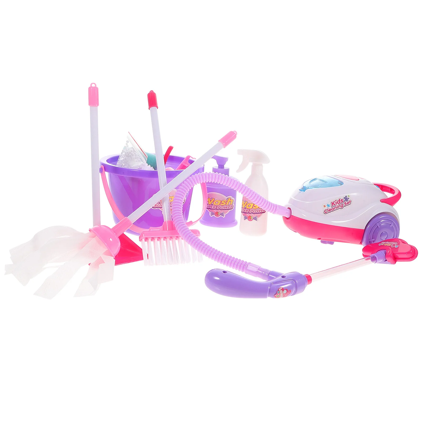 

11pcs Kids Pretend Vacuum Cleaner Set Durable Ecofriendly Cleaning Equipment For Toddlers Play House Home Vacuum Cleaner