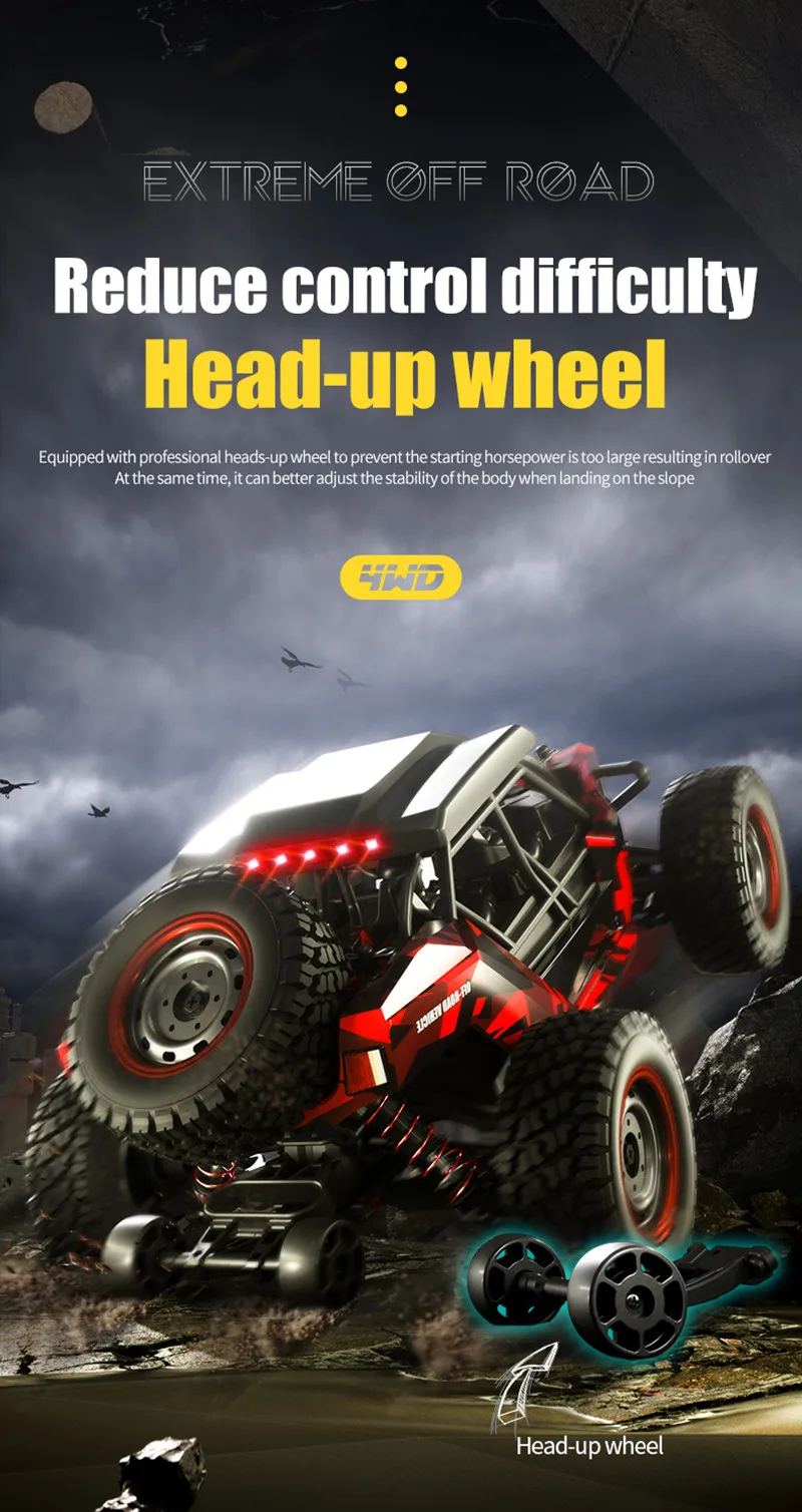 16106 16106 PRO 4WD 1/16  60KM/H All Terrain Off Road Remote Control RC Car  Truck Spare Parts 7.4V 3000MAH Battery/3 To 1 Line