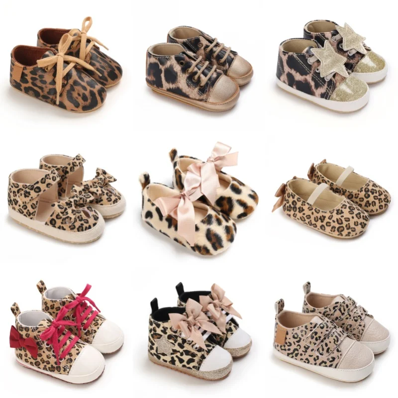 

Baby girl's Boy Casual Leopard Print Comfortable Sports Shoes Lightweight and Non Slip Indoor and Outdoor Walking Shoes Spring
