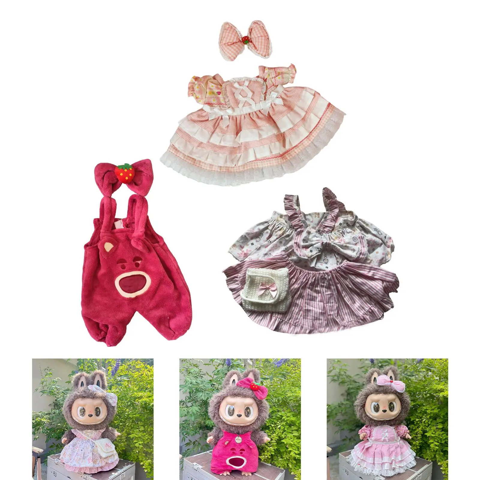 Girl Doll Clothes Suit Doll Clothing Soft Pendant Doll for Little Girls Cute Pendant Doll Outfits Dress up for 22.83inch Doll