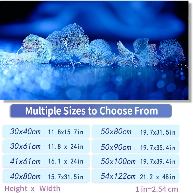 Fish Tank Decor Aquarium Background Sticker, Blue Flower Poster Fish Tank Backdrop Decorations PVC  aquarium accesories