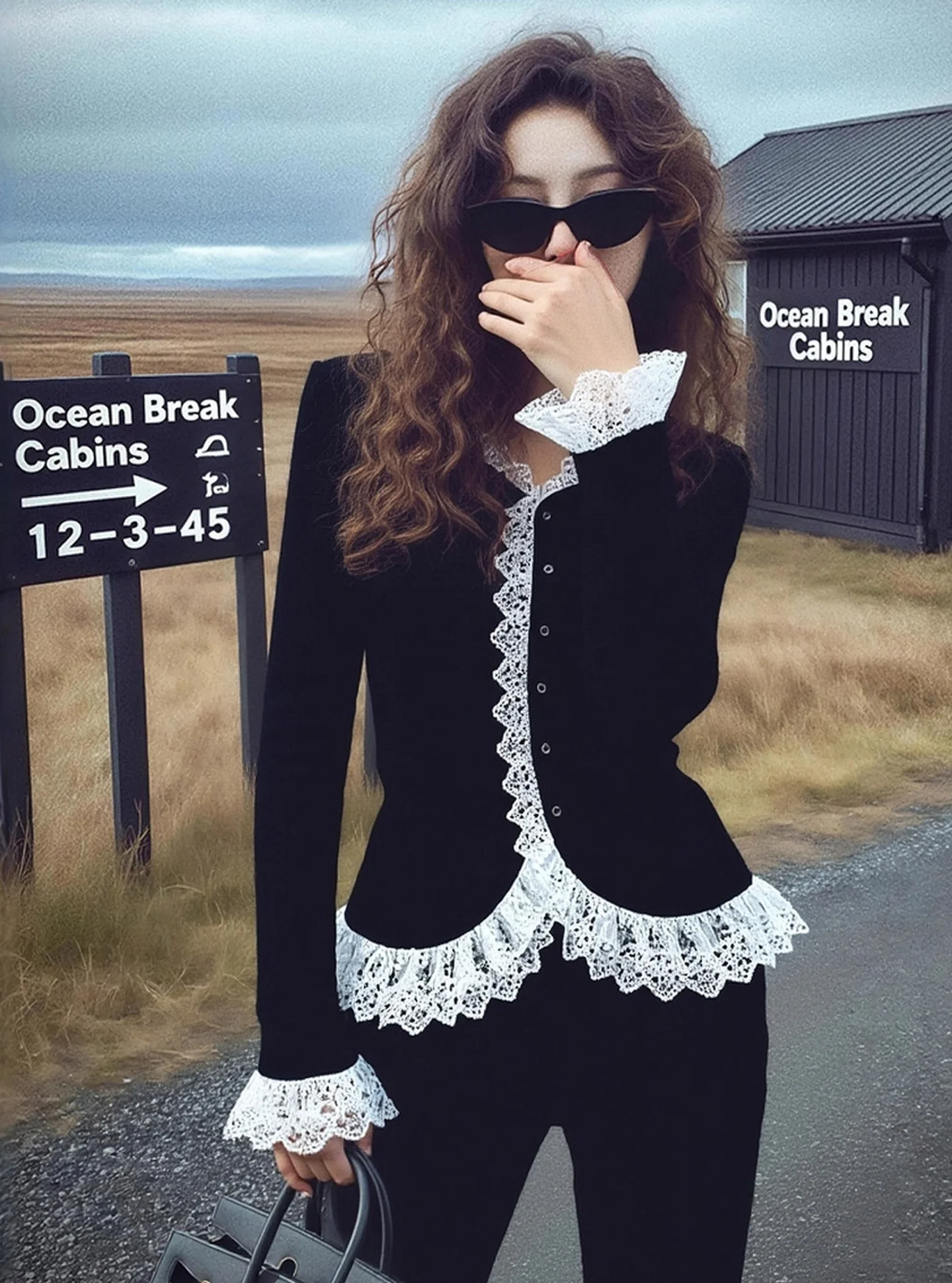 

Элегантный укороченный жакет с кружевными вставками, женский приталенный черный кардиган без рукавов, топ в винтажном стиле с пуговицами