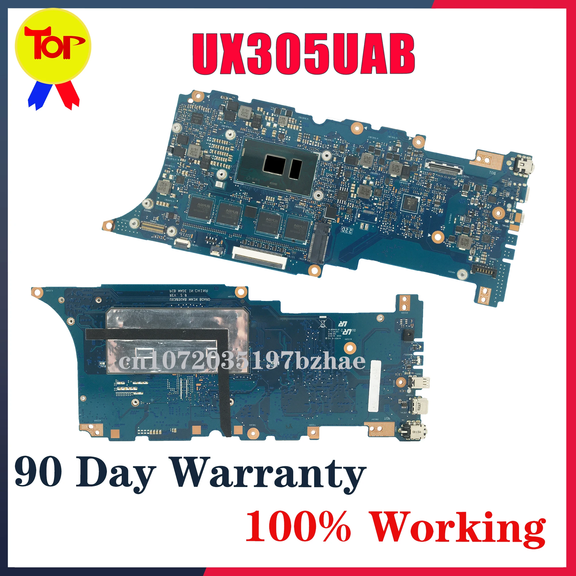 Placa base para ordenador portátil KEFU UX305U para ASUS UX305UA UX305UAB I5-6200U I7-6500U 4G/8G RAM 100% en funcionamiento