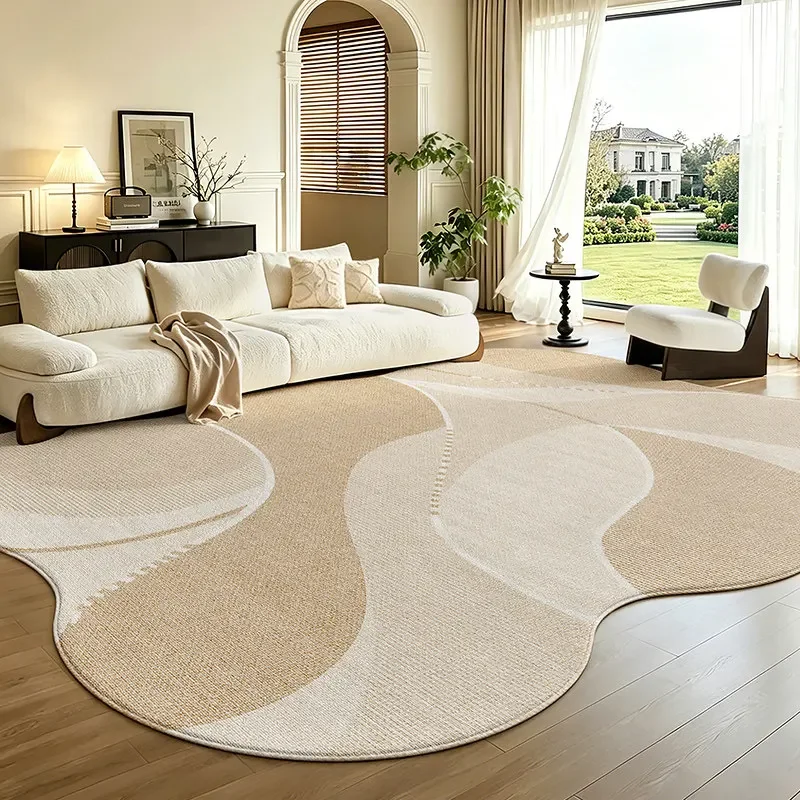 Cream Style Bedroom Decor Large Carpet Home Thick Plush Rug Irregular Shape Carpets for Living Room Fluffy Soft Lounge Floor Mat