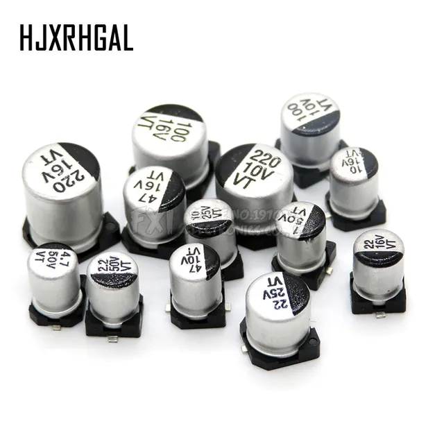 20 sztuk SMD kondensator elektrolityczny aluminium 6.3V 10V 16V 25V 35V 50V 1UF 2.2UF 4.7UF 10UF 47UF 100UF 220UF 330UF 470UF 680UF