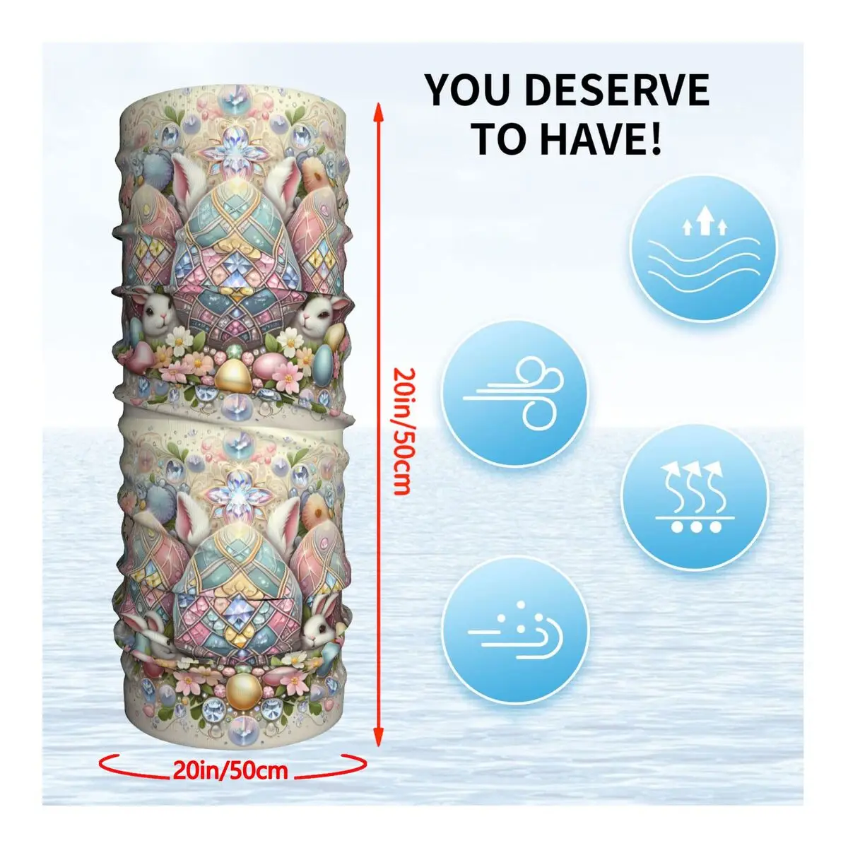 Easter Egg Scarf Neckerchief Neck Face Mask Polyester