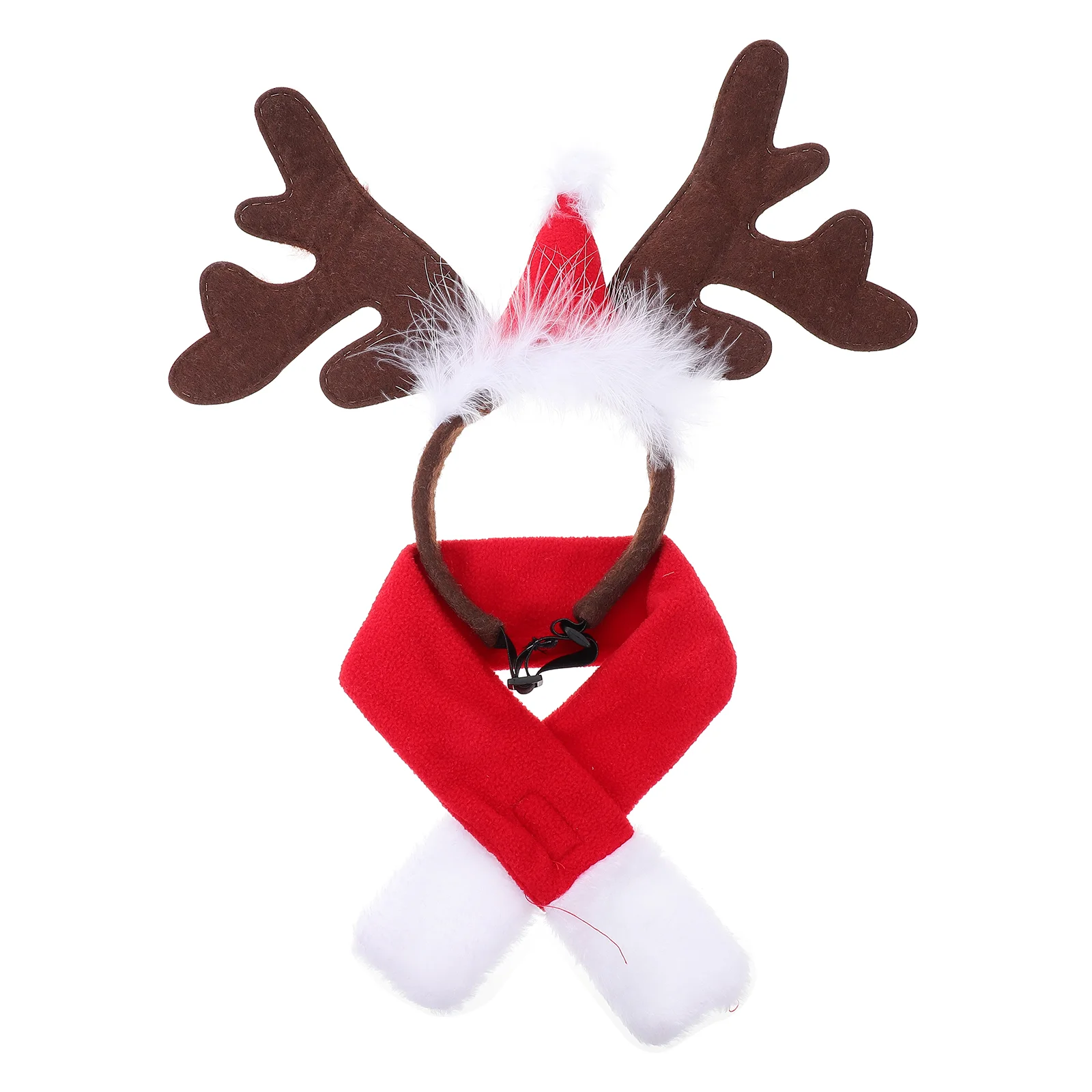 Children's Headband Scarf Pet Xmas Headwear Deer Antlers Gift Supply Decor Short Plush Dog Costume Headpiece Christmas Cat