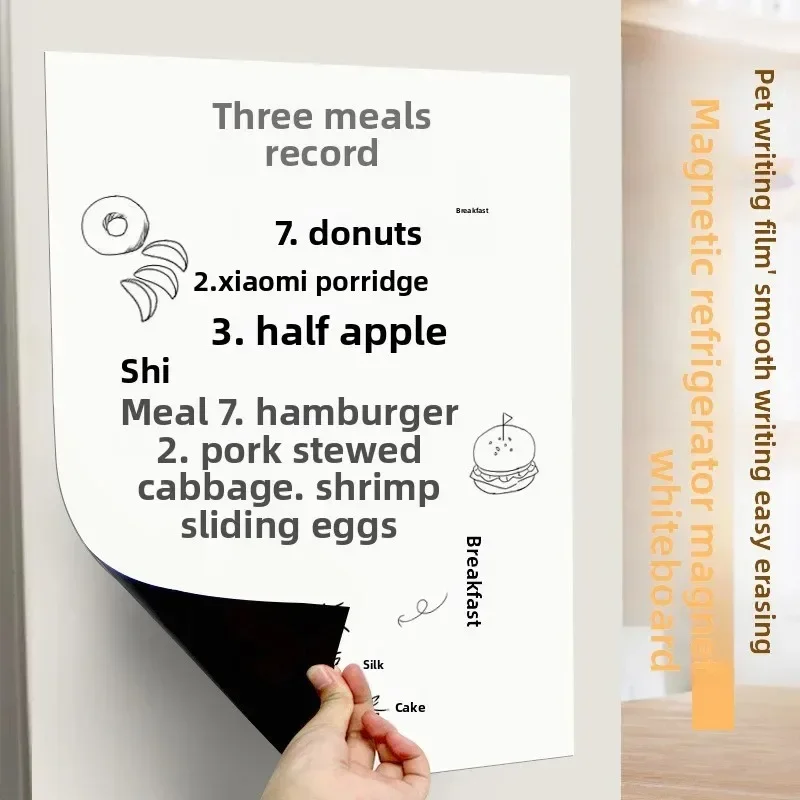 A3A4 Magnetic Refrigerator Sticker Small Whiteboard Erasable Pet Home Office Message Writing Board Magnetic Soft Whiteboard