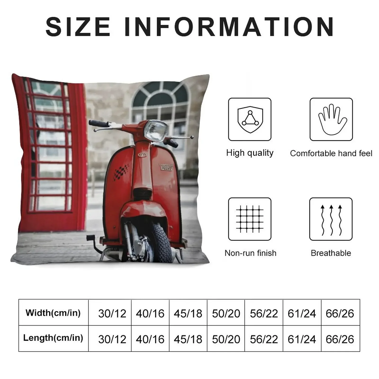 Italian Red Lambretta GP Scooter Throw Pillow luxury decor Room decorating items Cushions For Sofa Elastic Cover For Sofa pillow