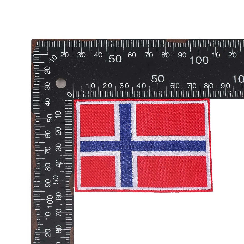 Norwegische Flagge, gesticktes Applikationsabzeichen, Nationalflaggen-Patch für Kleidung, Jacke, Rucksack, Mütze, Reisesouvenir, DIY-Basteldekoration – Detail 3