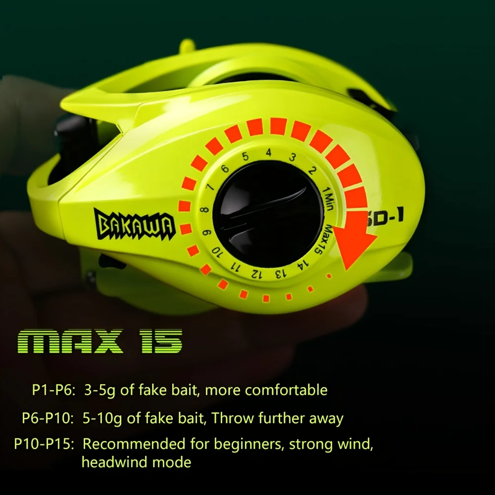 Carrete Baitcasting BAKAWA – Bobina metálica 5+1BB relación 7.2:1 - imagen 5