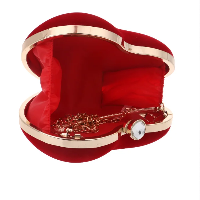 Exquisite herzförmige Abendtasche, modisches, vielseitiges Accessoire für Hochzeitskleider, elegante Handtasche für Tanzpartys, grenzübergreifend. – Detail 5