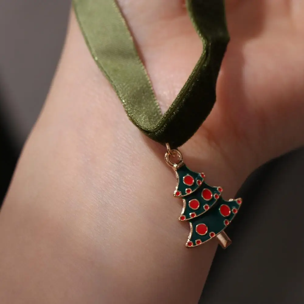 Clavicle Chain Christmas Choker Cartoon Christmas Tree Velvet Collar Necklaces Jewelry Accessories Gingerbread Man