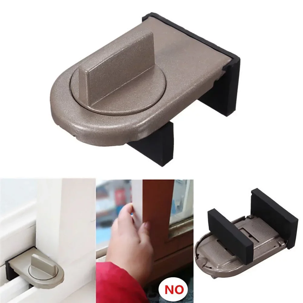 Aluminum Alloy Sliding Door and Window Safety Lock, Sliding Sash Stopper, Cabinet Locks Straps, Security Anti-theft Lock