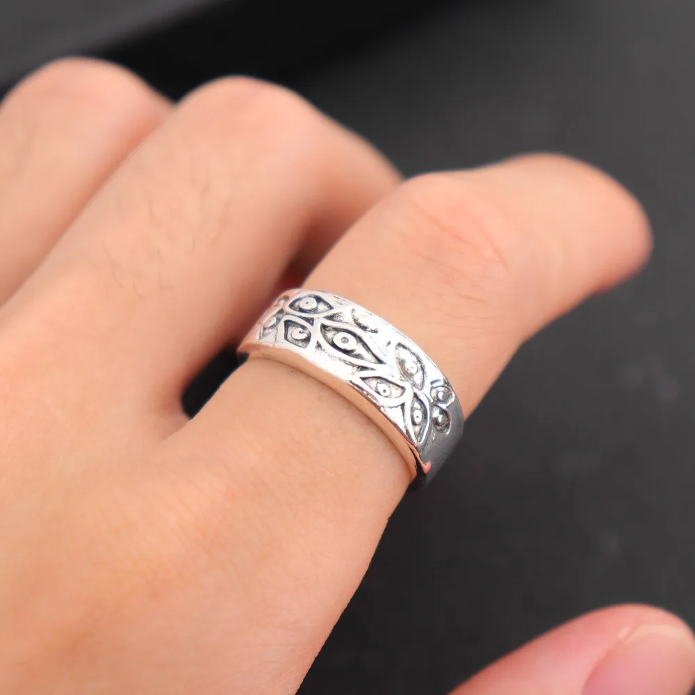 Demon Slayer Blade Black Dead Eye Logo Ring for Men Fashion Anime Fandom Charm Party Finger Jewelry Lovers Ring