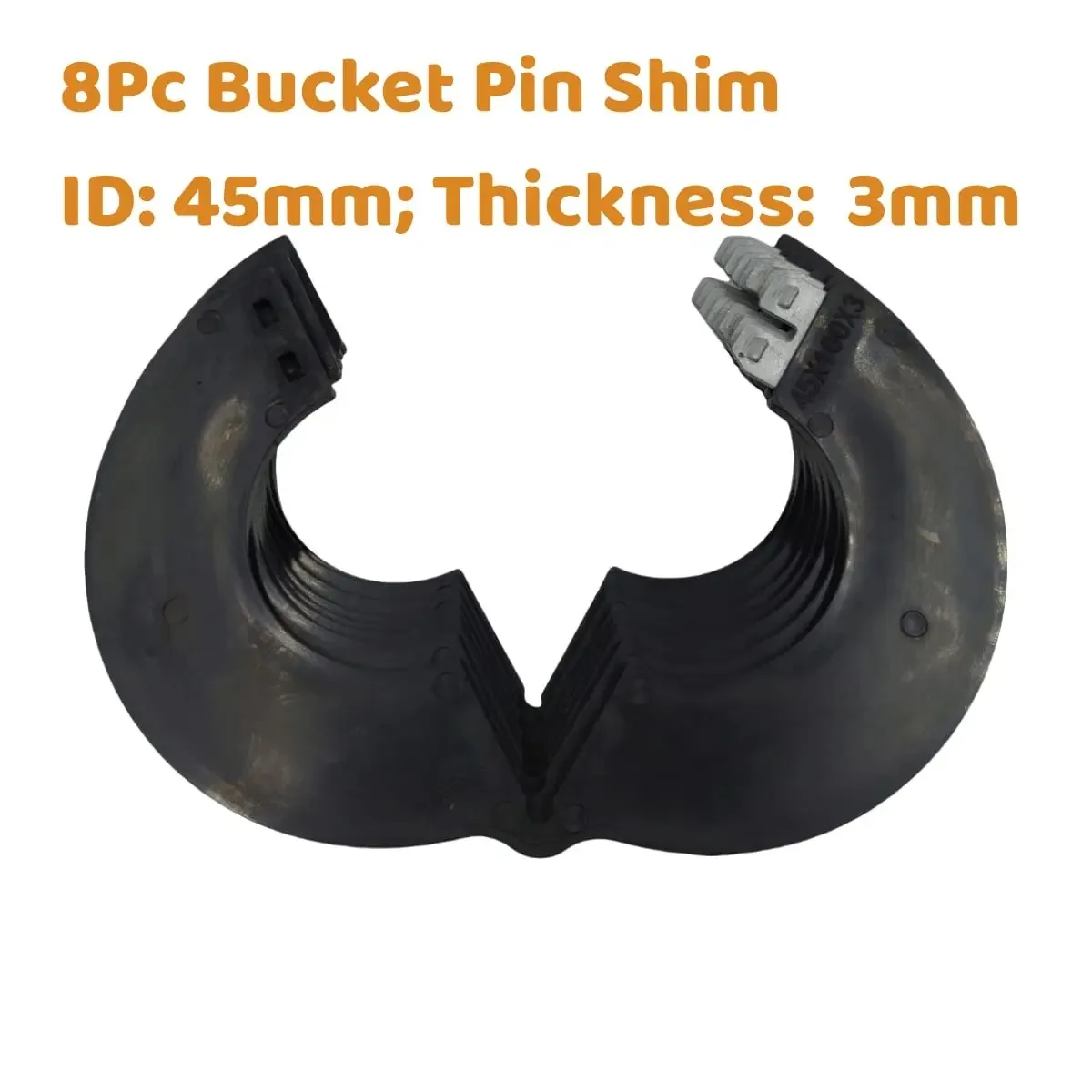 8pcs For Mini Excavator Loader Skid Steer 45mm Excavator Bucket Pin Shim Kit Thickness 3mm Detachable