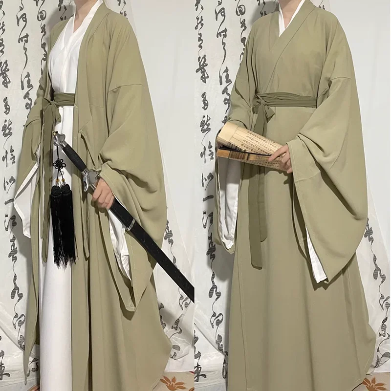 

Hanfu Men Chinese Traditional Vintage Hanfu Sets Male Halloween Carnival Cosplay Costume Hanfu Gown+Long Coat 2pcs Sets Plus Siz