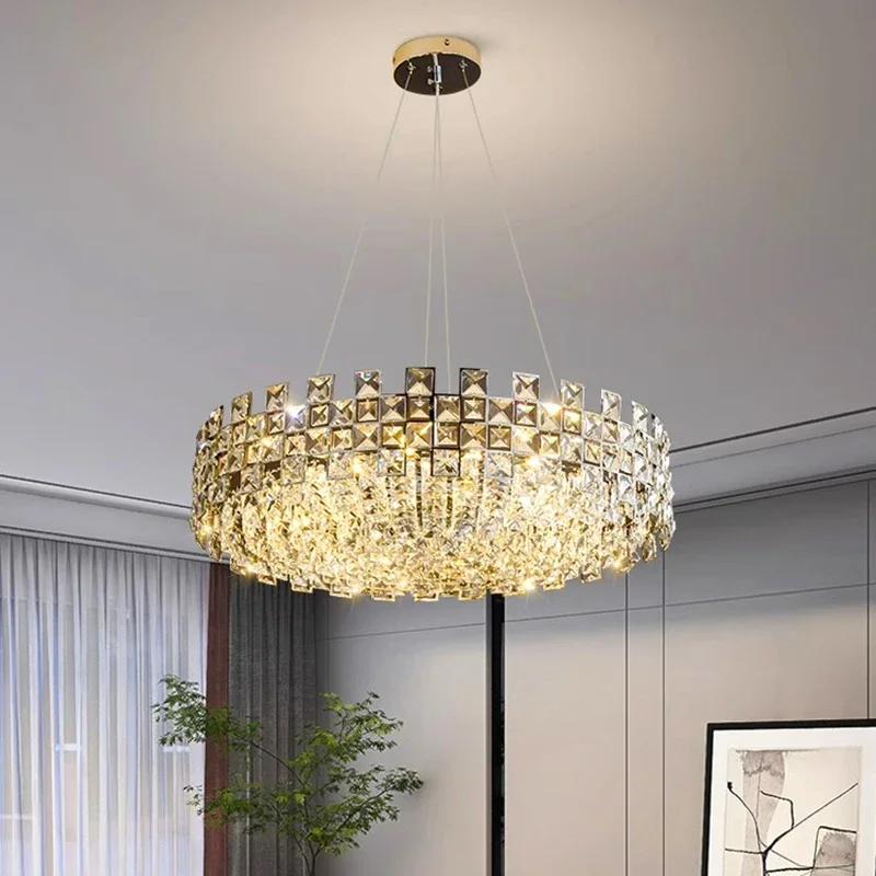 Luxurious Crystal Shining Indoor Lighting Hanging Lamp Living Room Dining Room Bedroom Mall Home Decoration Ceiling Chandelier