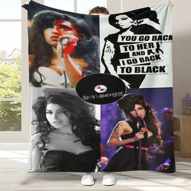 Amy Winehouse Music Singer Soft Flannel Blanket,Cozy Warm Throw Blanket for Bed,Sofa,Living Room,Picnic,Camping,Home Decor,Gift