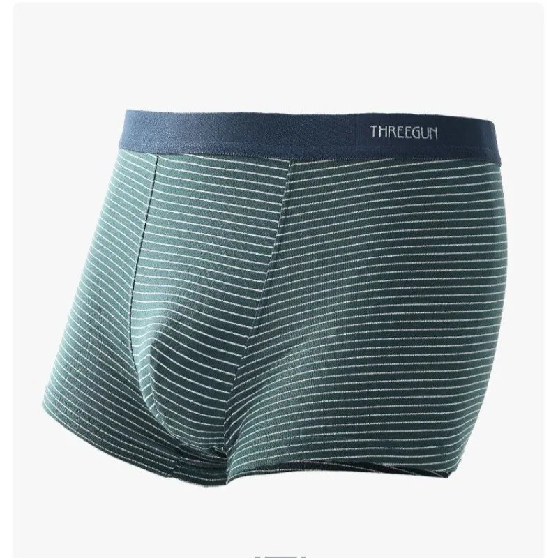 Men's Underwear Selection Combed Cotton Printed Striped Boxers Comfortable and Breathable Boxer Shorts Head Moisture Absorption