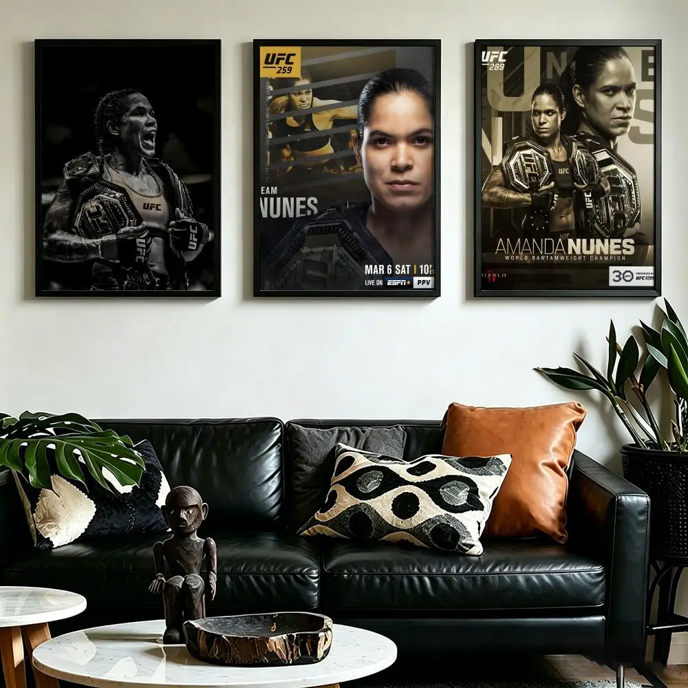 Poster HD art, waterproof, sticky wall, home decoration (living room, bedroom, bar), aesthetic Athlete A-Amanda N-Nunes