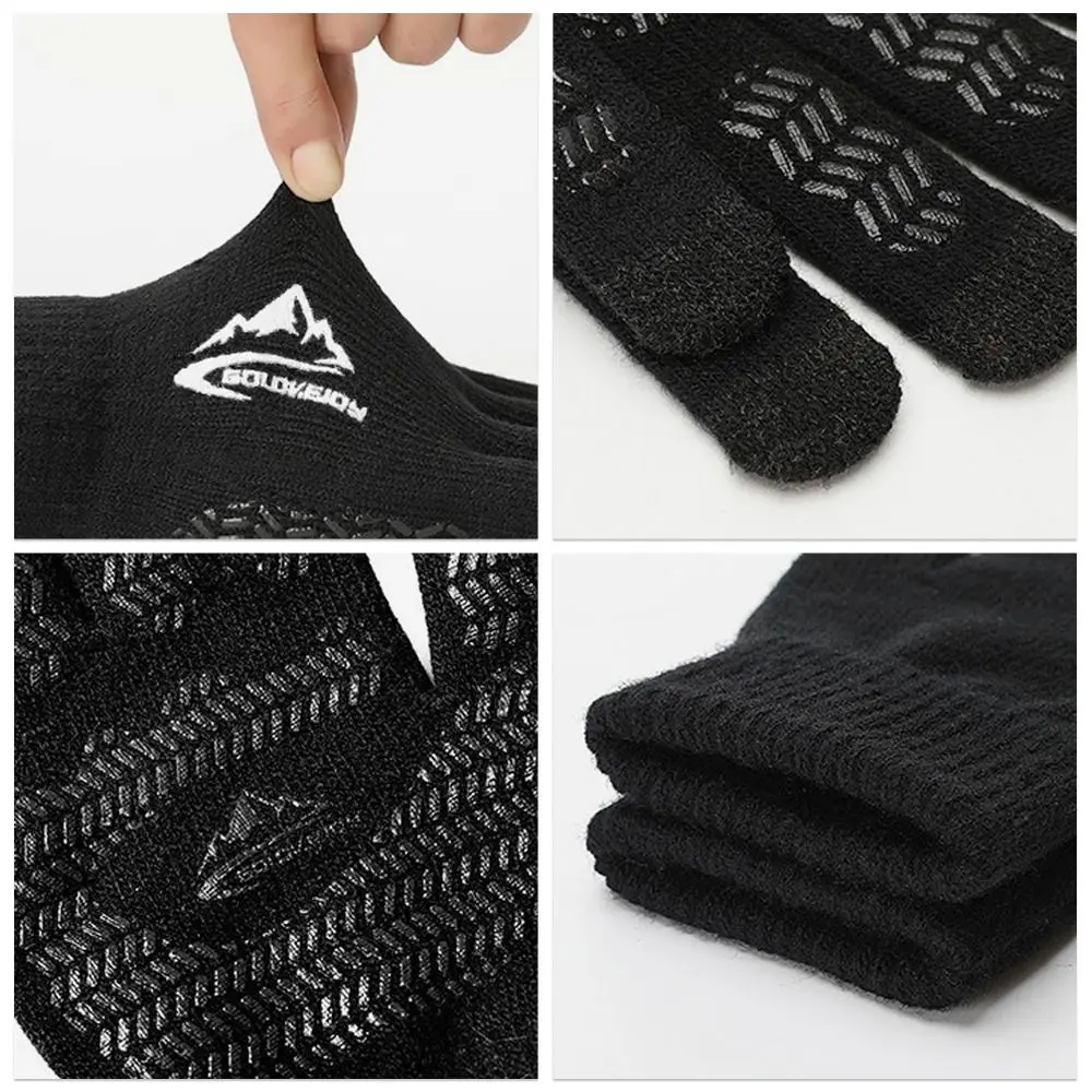 Новые модные толстые вязаные перчатки, вязаные флисовые перчатки с сенсорным экраном, ветрозащитные пушистые теплые варежки, осень-зима