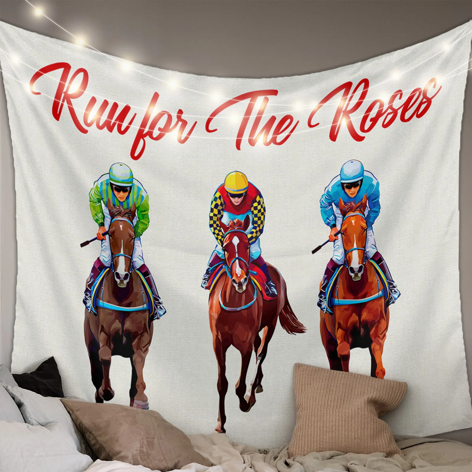 Horse Racing Competition Tapestry Wall Hanging Custom Boho Decoration Wall Tapestry Home Decor Tapestry