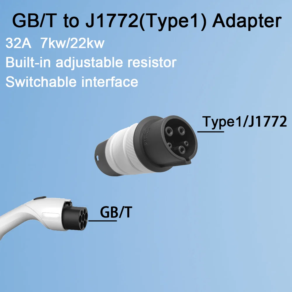 

Evolado EV charger adapter,GB/T to Type1/J1772 Car,32A,7kw/22kw