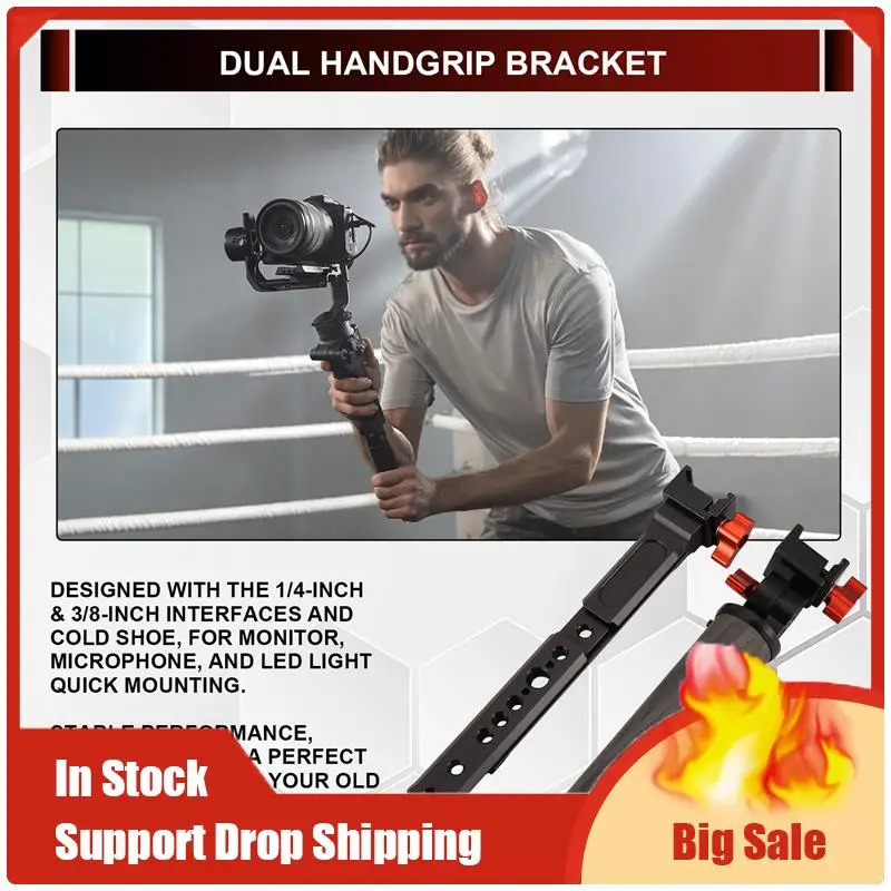 Top Deals Adjustable Handgrip Dual Carbon Handle Grip Clamp Mount For DJI Ronin RSC 2 RS2 Handheld Stabilizer Monitor Bracket