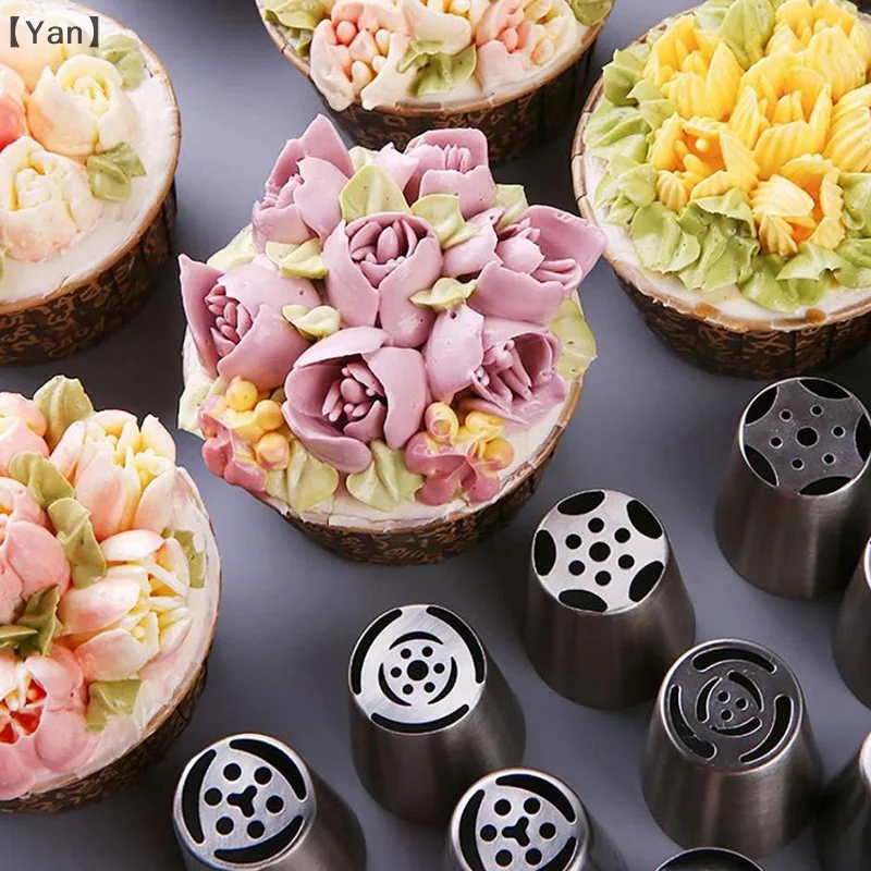 Russische Gebäcktüllen, Zuckerguss, Spritze, Creme, Düsenspitzen, Fondant, Sugarcraft, Dekorationsspitzen, Set, Kuchen, Cupcake, Dekorateur, Gadget